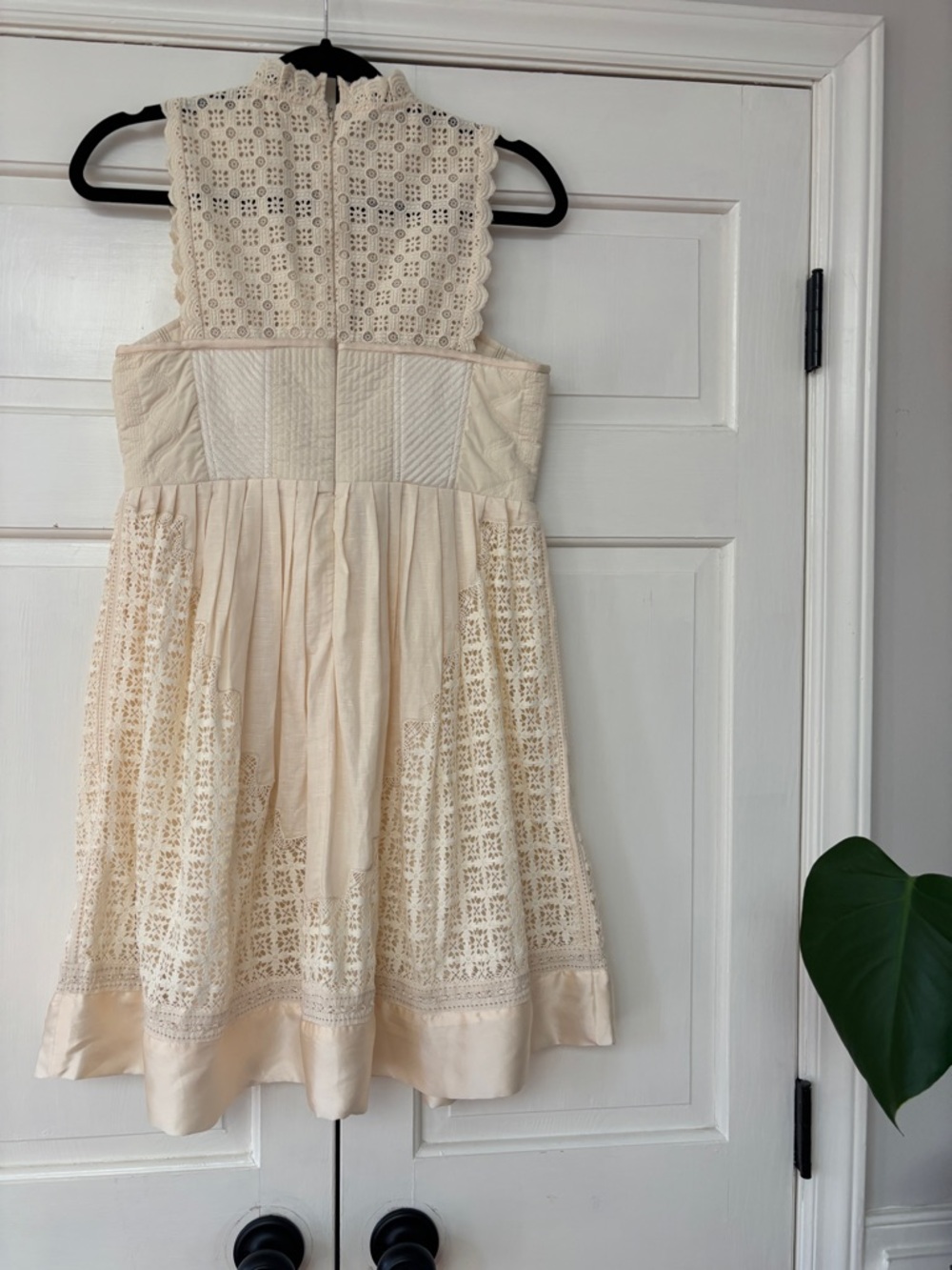 Ulla Johnson Sabrina Dress Crochet Silk Mini Dress Size 6 Medium‎ Lace Up Adjust - Picture 14 of 16